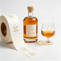 Autocollants en vinyle transparents, logo personnalisé, estampage à chaud, étiquette en feuille d'or pour flacon de parfum, cosmétique, bouteille en verre, marque haut de gamme, usine