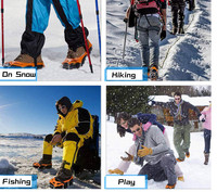 Crampons à 19 dents hautement élastiques en acier inoxydable, crampons de traction pour chaussures et bottes, antidérapants pour la marche sur la neige et la glace