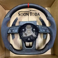 Volant semi-suède en fibre de carbone avec palettes de changement de vitesse étendues pour Audi S7 S5 B9.5 A3 8Y S3 S5 Q7 TT MK3 A3 RS4 A6 B9.5