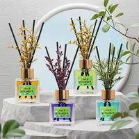 Diffuseur d'ambiance sans flamme en rotin, parfum d'aromathérapie, fleurs séchées pour hôtels haut de gamme, élimine les odeurs, chambres/salons