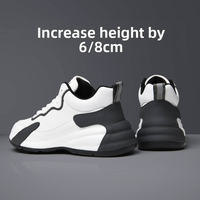 Scarpe Unisex con Rialzo Interno Nere Bianche in Microfibra Traspiranti Casual Sneakers da Papà Fornitura Diretta dalla Fabbrica Originale ODM
