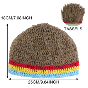 <span class=keywords><strong>Bonnet</strong></span> tricoté <span class=keywords><strong>pour</strong></span> hommes et garçons, drôle, fait main, style Rasta avec tresses et <span class=keywords><strong>dreadlocks</strong></span>, <span class=keywords><strong>pour</strong></span> fête costumée - Product Image 3