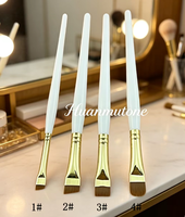 Pinceau à sourcils plat angulaire OEM d'usine, poils en nylon pour crayon eyeliner, emballage en sac OPP, kit de vente en gros personnalisé