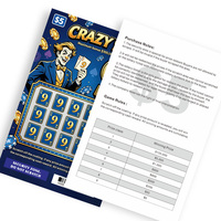 Proveedor de Impresión de Boletos de Lotería Promocionales, Datos Variables, Panel Plateado para Rascar, Tema Joker, Tarjetas de Visita Personalizadas, Cartón de Tamaño Personalizado