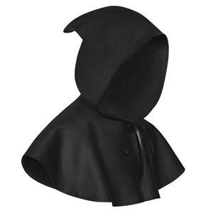 Black Hooded Cloak With Pointed Hat Grim Reaper Cape For Halloween Cosplay Costume Fantasy Role Play Adult Size - Product Image 1