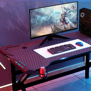 Table de jeu en forme de K moderne en bois et métal avec lumières réglables Led Rgb Pc Game Home Office Computer Desk Table de jeu pour les jeux - Product Image 2