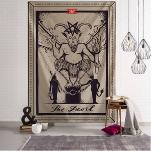 Mito Ilustración Estilo Paisaje contemporáneo Diseño Algodón Lino Oscuro <span class=keywords><strong>Brujería</strong></span> Habitación Cabecero Arras Alfombra Ecológico Hogar - Product Image 1