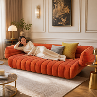 YUANCHANG Modernes Samt-Ecksofa mit Eisenrahmen, Baumwolle, Lärchen- und Eukalyptusholz-Basis, Schwarzem Edelstahl für das Wohnzimmer