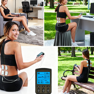 Appareil TENS rechargeable à deux canaux avec 25 modes (12 dizaines et 12 EMS) Équipement de physiothérapie FZJ Health FM-B2503 de classe II - Product Image 2