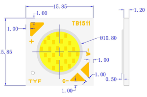 Dual-Color <span class=keywords><strong>LED</strong></span> <span class=keywords><strong>COB</strong></span> Chip <span class=keywords><strong>Diode</strong></span> 1510 <span class=keywords><strong>36V</strong></span> cao CRI 20W + 20W điện thông minh chiếu sáng chung ánh sáng - Product Image 2