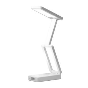 โคมไฟอ่านหนังสือแบบพับได้ แบตเตอรี่ในตัว พร้อมนาฬิกา ไฟสองหัว โคมไฟตั้งโต๊ะทันสมัย ป้องกันแสงสะท้อน ถนอมสายตา - Product Image 5