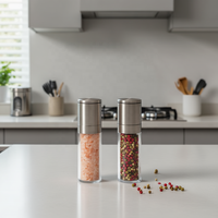 Moulin à sel et à poivre transparent en PS de qualité alimentaire, pour la maison, le camping et les restaurants