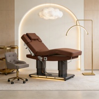 Table de massage électrique professionnelle pour salon de beauté, lit de soin du visage réglable, fauteuil pour extensions de cils, 4 moteurs, portable