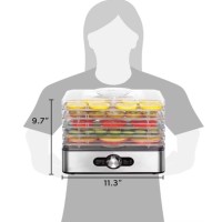 Déshydrateur alimentaire 5 plateaux en acier inoxydable certifié ETL GS CE CB LFGB RoHS pour fruits, viande, légumes et herbes