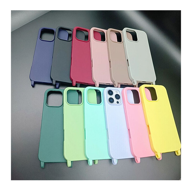 Pure Phone case With Rope Hole TPU Shockproof With Crossbody Cord Necklace Strap Lanyard for iPhone 17ProMax 16 ProMax 15 14