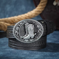 Ceinture pour femme Mengzhe en cuir PU style western, avec boucle à plaque, motif floral gravé, rétro vintage, haute qualité, alliage, largeur 3,8 cm, longueur 120 cm