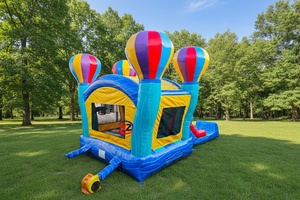 COMBO AVENTURE HAUT EN FOURNISSURE : Château Gonflable Coloré en Forme de Montgolfière avec Toboggan Aquatique pour Enfants - Product Image 3