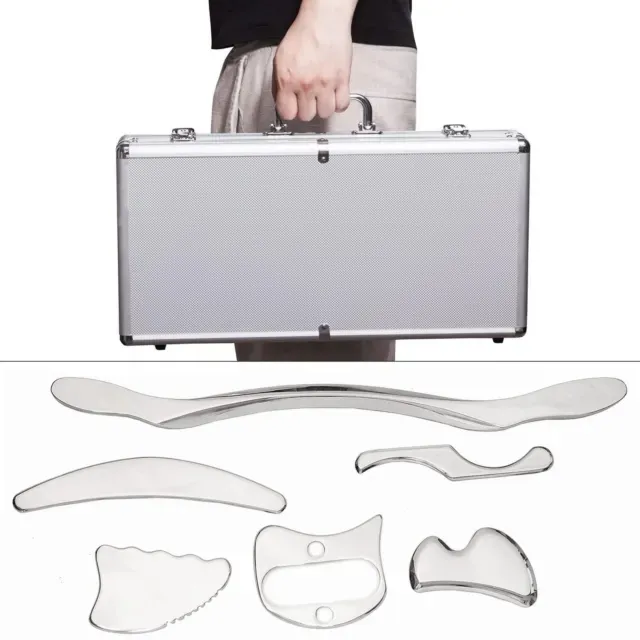 Stainless Steel Scraping Plate Tissue Therapy Muscle Deep Massage Board US