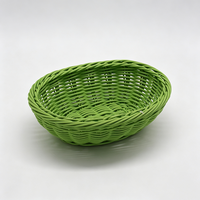 Panier de rangement alimentaire en rotin PP vert, fait main, étanche, tailles et couleurs personnalisables, pour usage commercial, salle à manger, articles divers pour la maison - Grande Vente