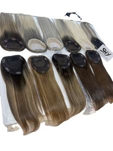 พร้อมส่งผมปิดด้านบนด้วยผ้าไหมฐานผมคนยุโรป16นิ้วไฮไลท์และสี Ombre # B2 - Product Image 5