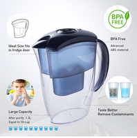 Fabrikpreis Umweltfreundlicher Kunststoff-Wasserfilter Jasper Hellgrün Inklusive 1 Filter Reduziert Kalk Chlor Geruch 2,5L Outdoor RV