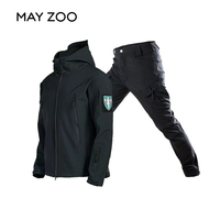 Ensemble de veste tactique en softshell polyester unisexe personnalisé directement de l'usine, veste d'extérieur camouflage, veste en polaire tactique