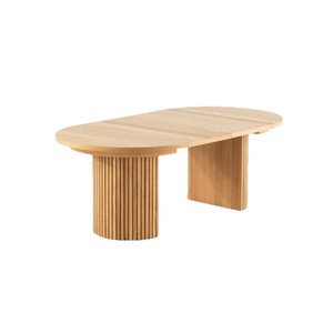 Customizable Extendable Nordic Oval <strong>Dining</strong> Table <strong>Storage</strong> Fluted Solid Wood <strong>Dining</strong> Set <strong>Bench</strong> for Restaurant <strong>Dining</strong> Room Furniture - Product Image 5