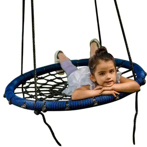 Portable Playground Accessories Outdoor Garden Tree Nest Swing Kids Round Web Swing