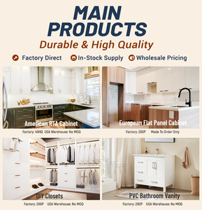 Gabinetes de Cocina Modulares de Madera Modernos Estilo Shaker, Listos para Armar, Gabinetes Base de Madera Sólida de China, <span class=keywords><strong>RTA</strong></span> y Gabinetes de Madera Contrachapada Ensamblados para Hotel - Product Image 4