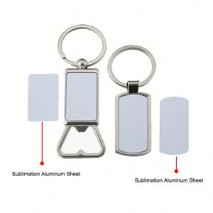 JW898 <b>Customized</b> Laser Engraved Metal Bottle Opener <b>Keychain</b> Double-sided Printing LOGO Blank Heat Transfer Sublimation <b>Keychain</b> - Product Image 2
