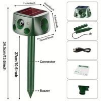 Saijzek Meilleure Vente Grand Panneau Solaire 4 Haut-parleurs Répulsif Solaire Ultrasonique pour Animaux Anti Souris Chats Chiens Oiseaux Serpents