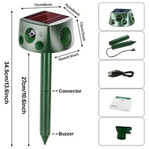 Saijzek Éxito de Ventas Repelente Solar de Animales con Panel Solar Más Grande y 4 Altavoces Repelente Ultrasónico Anti Ratones, Gatos, Perros, Pájaros y Serpientes - Product Image 6
