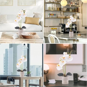 กล้วยไม้บอนไซเทียม4ชิ้นทำด้วยมือของตกแต่งบ้าน - Product Image 4