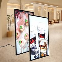 A1 A2 A3 A4 Aluminium cadre verre led ultra-mince ultra-mince boîte à lumière affichage publicitaire personnalisé intérieur publicité