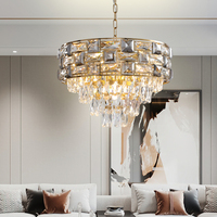 Luminaire d'intérieur suspendu en cristal pour escalier chinois, Design moderne