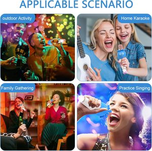 <span class=keywords><strong>K5</strong></span> Kit Karaoké pour Enfants Microphone Condensateur sans Fil 2.4G Éclairage RGB Annulation du Bruit Type-C Portable pour Chant à Domicile - Product Image 4