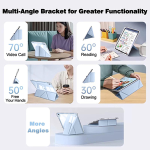 Funda Plegable en Y para Xiaomi Redmi Pad SE de 11 Pulgadas <span class=keywords><strong>2023</strong></span> con Soporte para Lápiz, Soporte Tríptico en Forma de Y, Carcasa Trasera Rígida Transparente, Cubierta de Acrílico - Product Image 2
