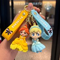Porte-clés Princesse Blanche-Neige, Sirène, La Reine des Neiges, Raiponce – Pendentif en plastique pour sac à dos, clés de voiture, cadeaux à suspendre pour couple
