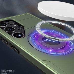 Anneau magnétique à fenêtre coulissante 360 coque de support rotative adaptée à <span class=keywords><strong>Samsung</strong></span> S24 S23 S22 Ultra PlusTPU + étui de protection pour téléphone PC - Product Image 2