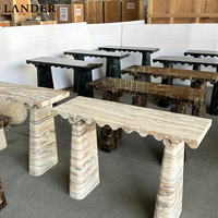 Table console en marbre de pierre naturelle Landerstone Table console en marbre Shangrila pour salon Personnalisée