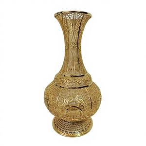 手工制作的复古黄铜花瓶 镀银地板装饰品 传统家居设计 高品质家居礼品 - Product Image 3