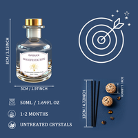 Nouveau diffuseur de roseaux en cristal de couleur marron de 50 ml avec un design luxueux, service OEM, emballage élégant