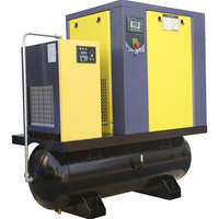 Compresseur d'air rotatif à vis tout-en-un DMC de qualité industrielle 20HP/15KW 16-20Bar avec sécheur, réservoir, refroidissement par air et roulements sans huile