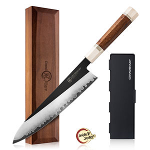 Кухонный нож Grandsharp 8 дюймов PM204/Китайская версия ножа шеф-повара из порошковой стали M390 с рукоятью из дерева макурути и имитации слоновой кости - Product Image 2