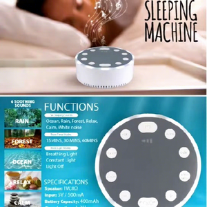 Máquina de Ruido Blanco para Dormir con 8 Sonidos Relajantes, Luz Nocturna y Temporizador, Máquina de Sonido Portátil para Adultos, Bebés, Niños, Oficina y Hogar - Product Image 5
