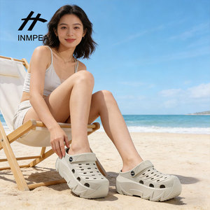 Zuecos de Plataforma de 9 cm para Mujer, Color Blanco, Antideslizantes, con Suela Gruesa, Estilo Crocs, para Verano - Product Image 3