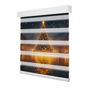 Zstarr Giáng Sinh Kỳ Nghỉ Chủ Đề Trang Trí Nội Thất In Tùy Chỉnh Hai Lớp Polyester Lọc Ánh Sáng Sheer Cửa Sổ Zebra Rèm cuốn - Product Image 6