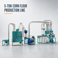 Machine de traitement de la farine de maïs à haute efficacité 5T/jour avec moteur et roulements, équipement de mouture