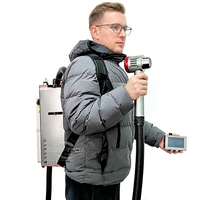 Machine de nettoyage au laser pulsé portable, type sac à dos, légère, pour l'élimination de la rouille, de l'huile, du métal, du bois, des graffitis sur les murs