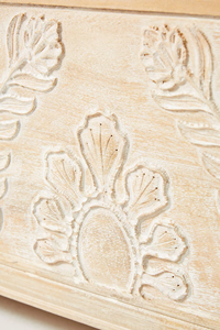 <span class=keywords><strong>Table</strong></span> <span class=keywords><strong>basse</strong></span> en bois sculpté à la main de style campagnard français, pétales sculptés à la main, <span class=keywords><strong>table</strong></span> centrale vintage, bois vieilli blanc - Product Image 5